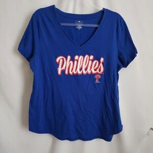 Philadelphia Phillies Blue V-Neck Women's Tee